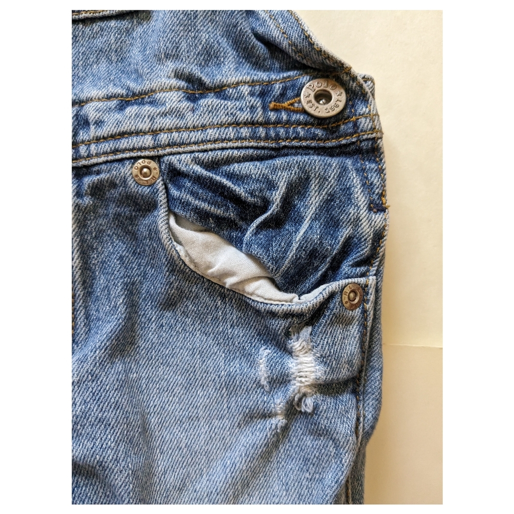 Vintage Polo Ralph Lauren cotton denim overalls toddler size 24 months wide leg - Picture 5 of 9